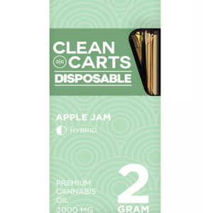 Clean Carts Disposable Apple Jam 2G for sale online. Our Liquid Diamond + Live Resin vapes are a delightful combination of THC-A